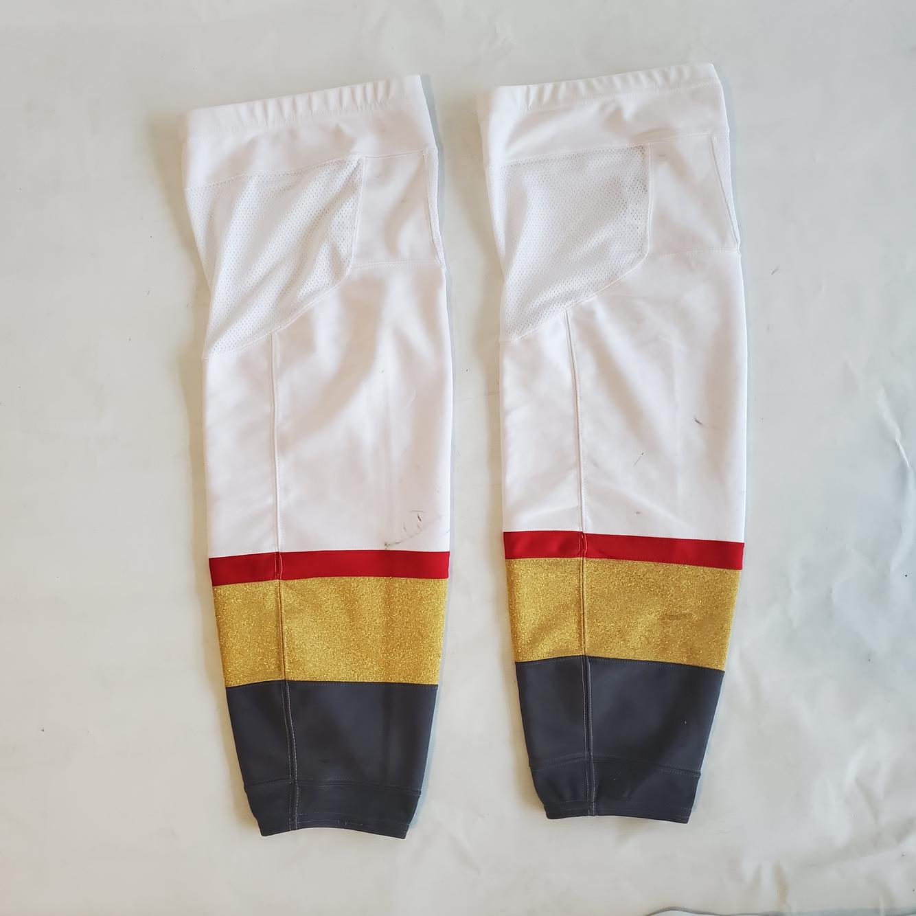 Chaussettes de hockey Adidas NHL Pro Stock – Golden Knights de Vegas (blanches)